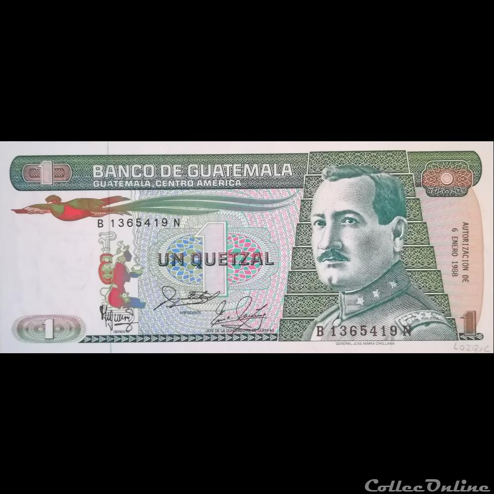 GUATEMALA - P 066 (07) - 1 QUETZAL - 1988 billet amerique du nord guatemala p 066 07 1 quetzal 1988