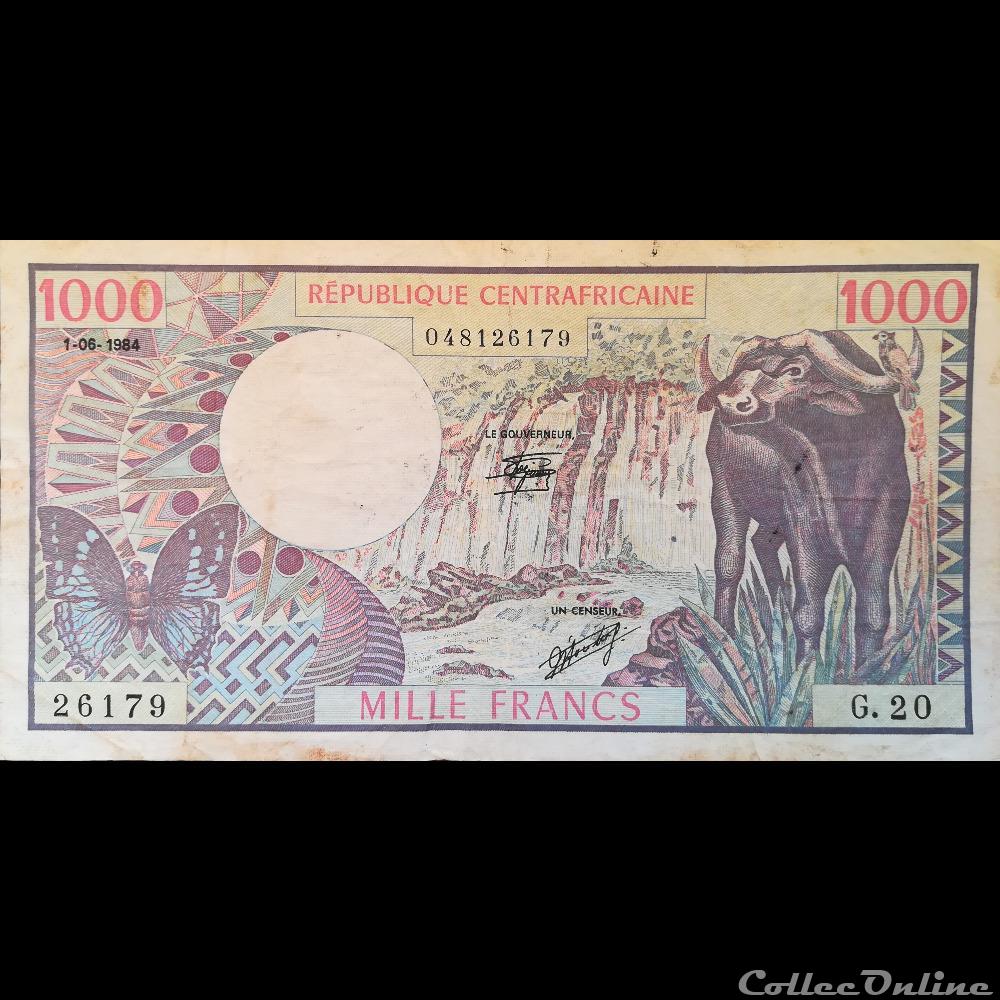 REPUBLIQUE CENTRAFRICAINE - P 10 - 1000 FRANCS - 1984 billet afrique republique centrafricaine p 10 1000 francs 1984