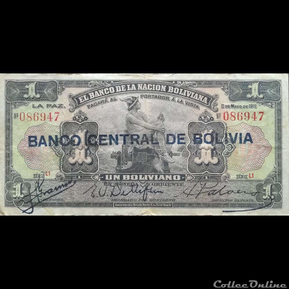 BOLIVIE - P 112 (1) - 1 BOLIVIANO - 1929 billet amerique du sud argentine bolivie p 112 1 1 boliviano 1929