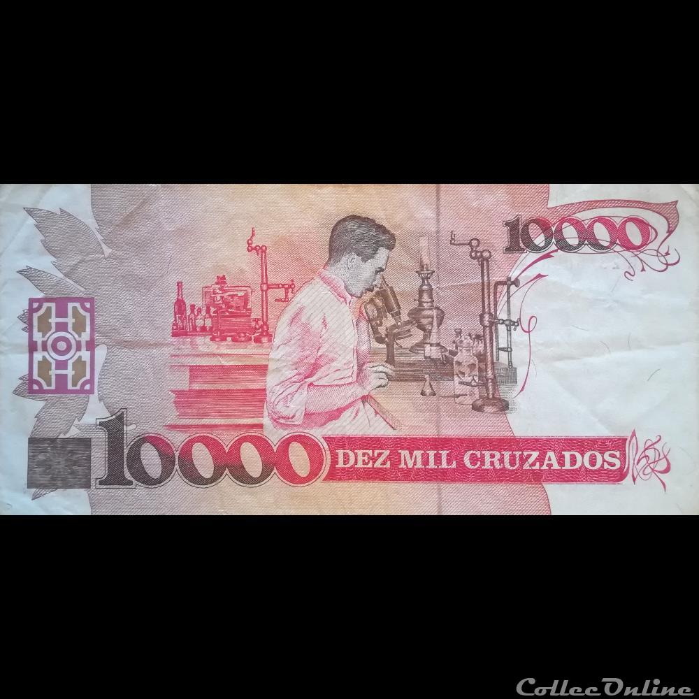 BRESIL - P 218 A - 10 CRUZADOS NOVOS - 1989 billet amerique du sud bresil p 218 a 10 cruzados novos 1989