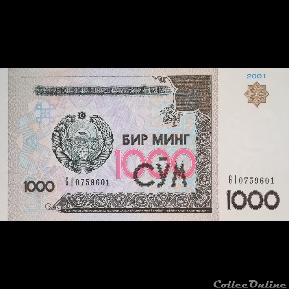 billet asie ouzbekistan p 82 1000 sum 2001