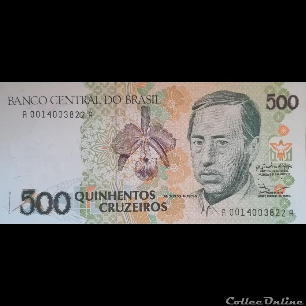 BRESIL - P 230 A - 500 CRUZEIROS - 1990 billet amerique du sud bresil p 230 a 500 cruzeiros 1990