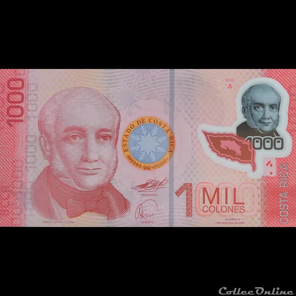 billet amerique du nord costum costa rica p 274 a 1000 colones 2009