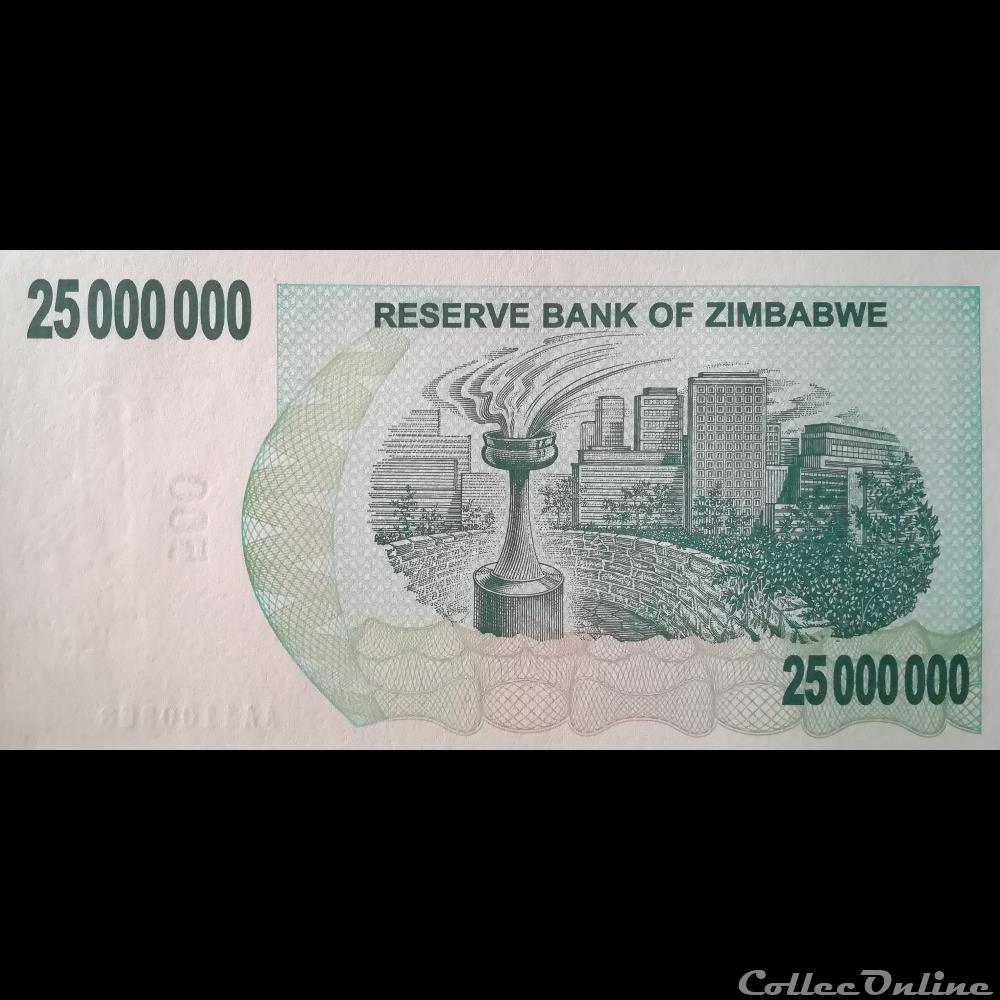 ZIMBABWE - P 56 - 25.000.000 DOLLARS - 2008 billet afrique zimbabwe p 56 25 000 000 dollars 2008
