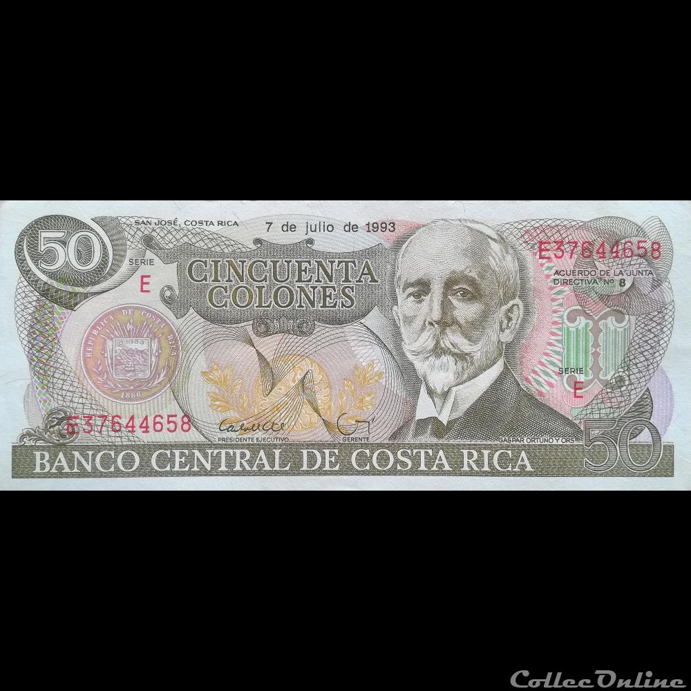 billet amerique du nord costum costa rica p 257 a 04 50 colones 1993