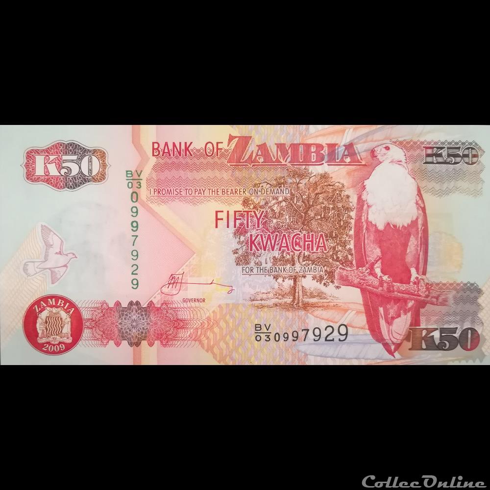 ZAMBIE - P 37 H - 50 KWACHA - 2009 billet afrique zambie p 37 h 50 kwacha 2009