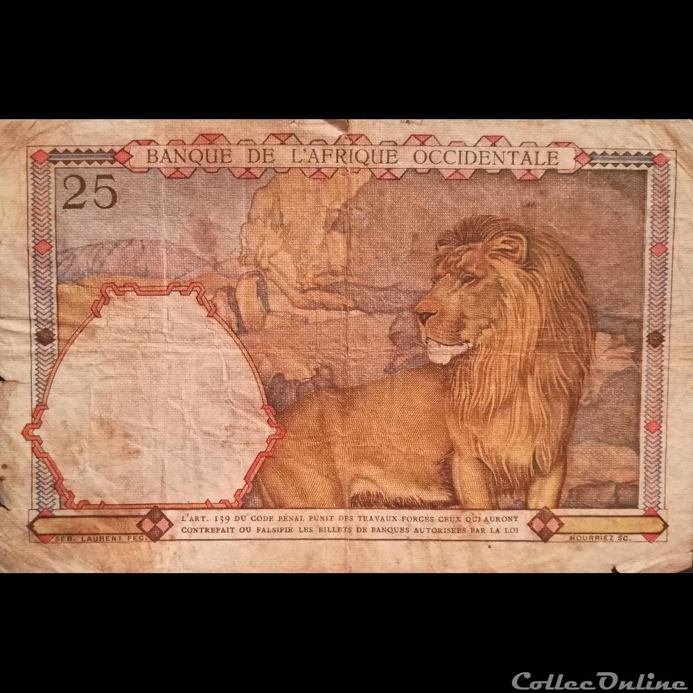 AFRIQUE OCCIDENTALE - P 27 - 25 FRANCS - 1942 billet sahara afrique occidentale p 27 25 francs 1942
