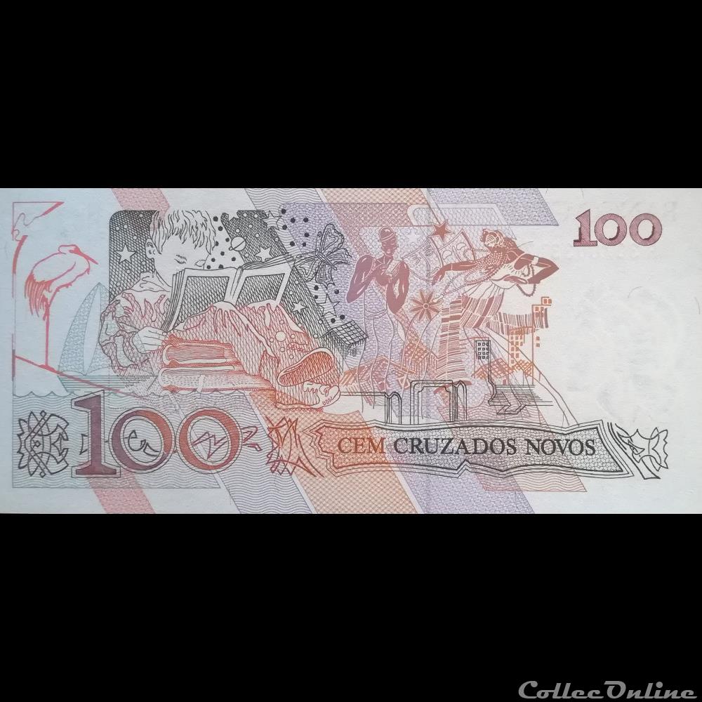 BRESIL - P 220 A - 100 CRUZADOS NOVOS - 1989 billet amerique du sud bresil p 220 a 100 cruzados novos 1989