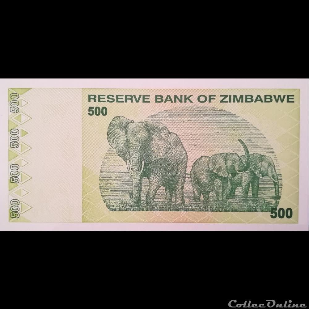 ZIMBABWE - P 98 - 500 DOLLARS - 2009 billet afrique zimbabwe p 98 500 dollars 2009