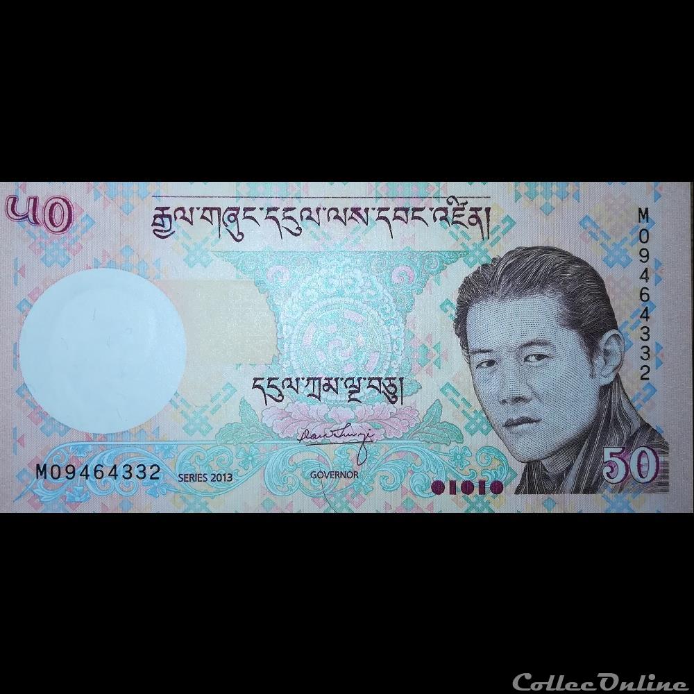 billet asie ile coco bhoutan p 31 b 50 ngultrum 2013