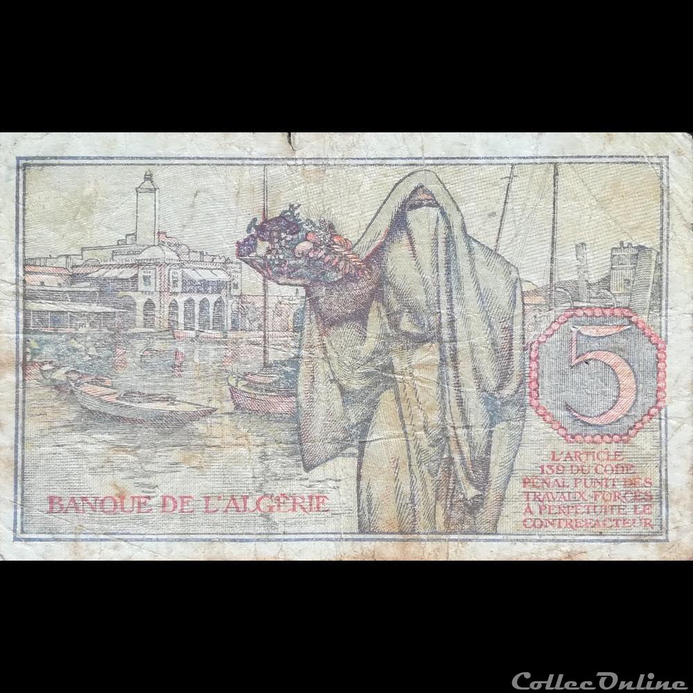 billet afrique algerie p 94 a 5 francs 1944