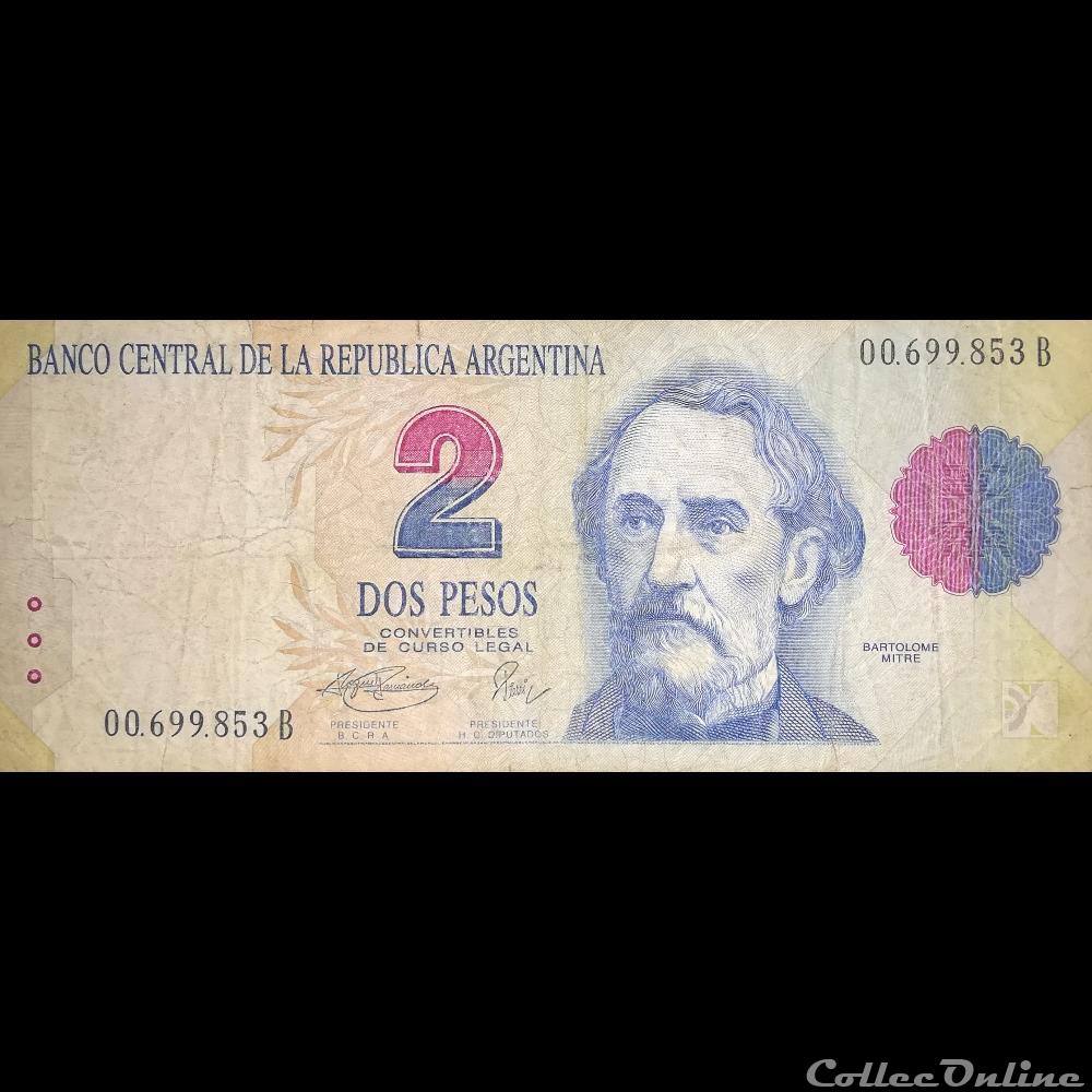 billet amerique du sud argentine p 340 b 1 2 pesos 1995