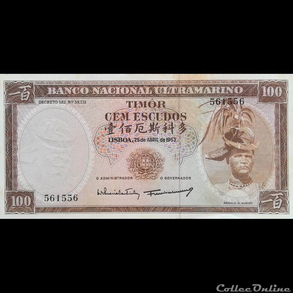billet asie oriental timor p 28 100 escudos 1963