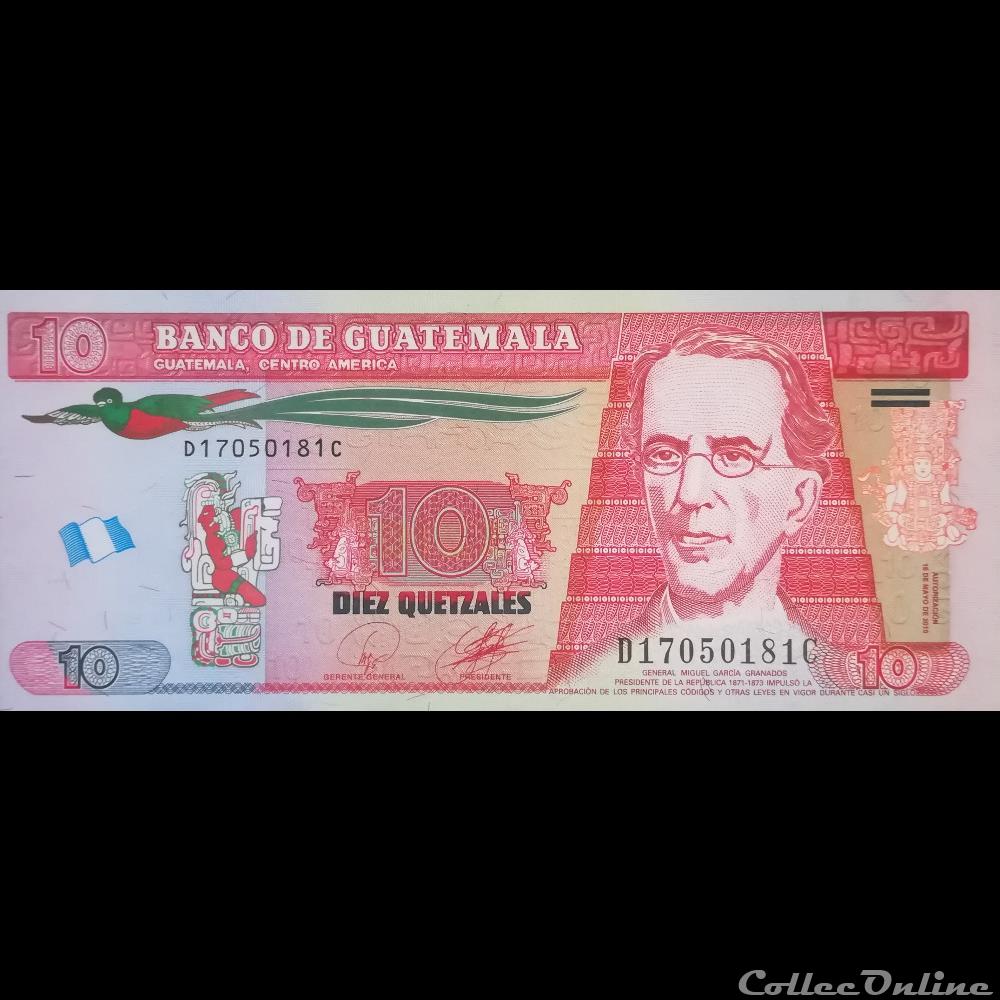GUATEMALA - P 123 A - 10 QUETZALES - 2010 billet amerique du nord guatemala p 123 a 10 quetzales 2010