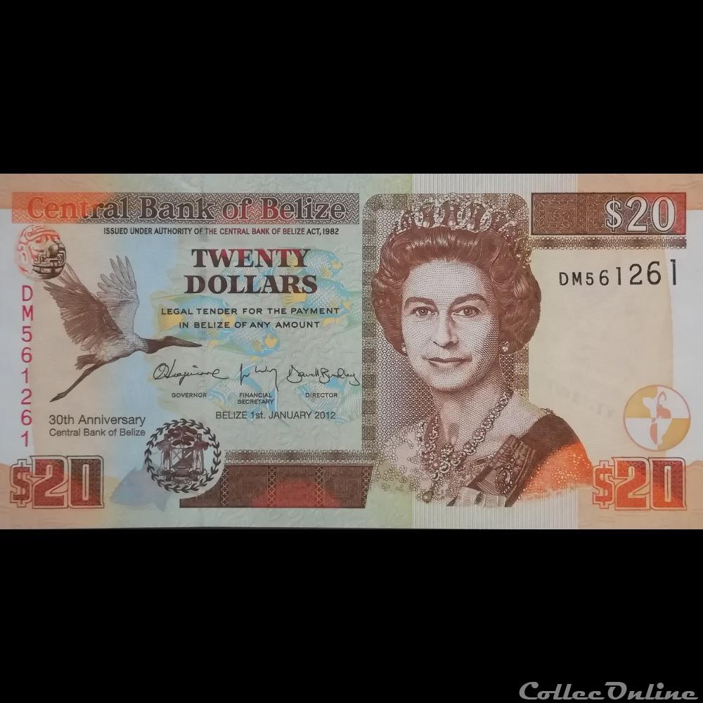 BELIZE - P 072 - 20 DOLLARS - 2012 billet amerique du nord belize p 072 20 dollars 2012