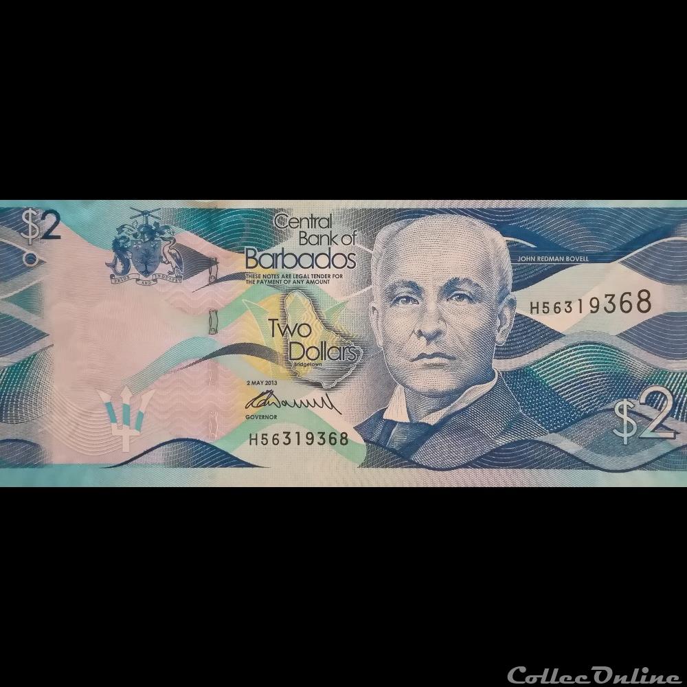 BARBADE - P 073 A - 2 DOLLARS - 2013 billet amerique du nord barbade p 073 a 2 dollars 2013