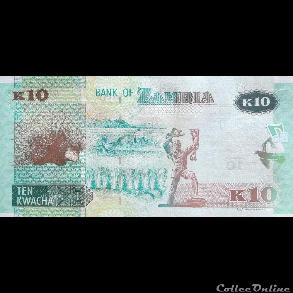 ZAMBIE - P 51 A - 10 KWACHA - 2012 billet afrique zambie p 51 a 10 kwacha 2012