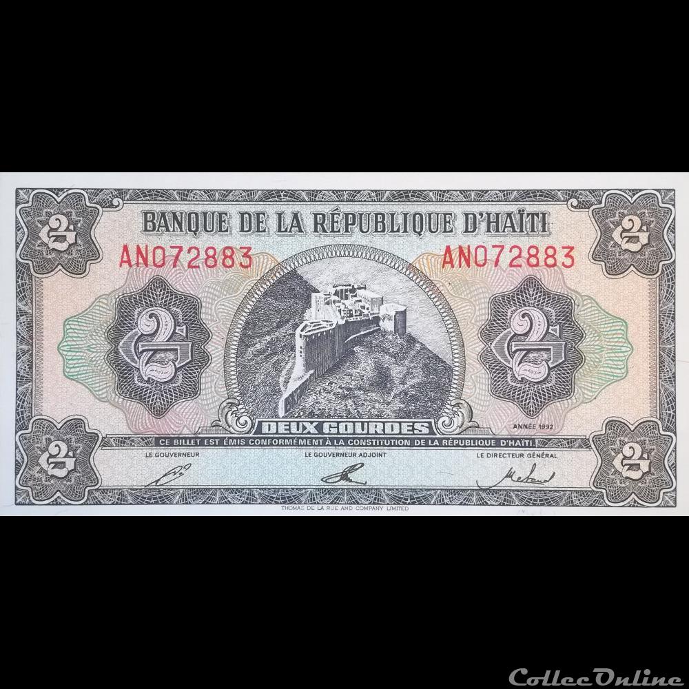 billet amerique du nord haiti p 260 2 gourdes 1992
