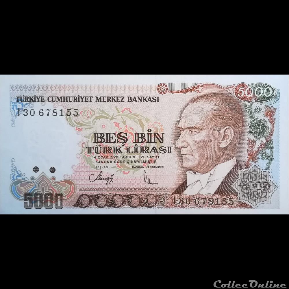 TURQUIE - P 198 - 5000 LIRA - 1990 billet asie turquie p 198 5000 lira 1990