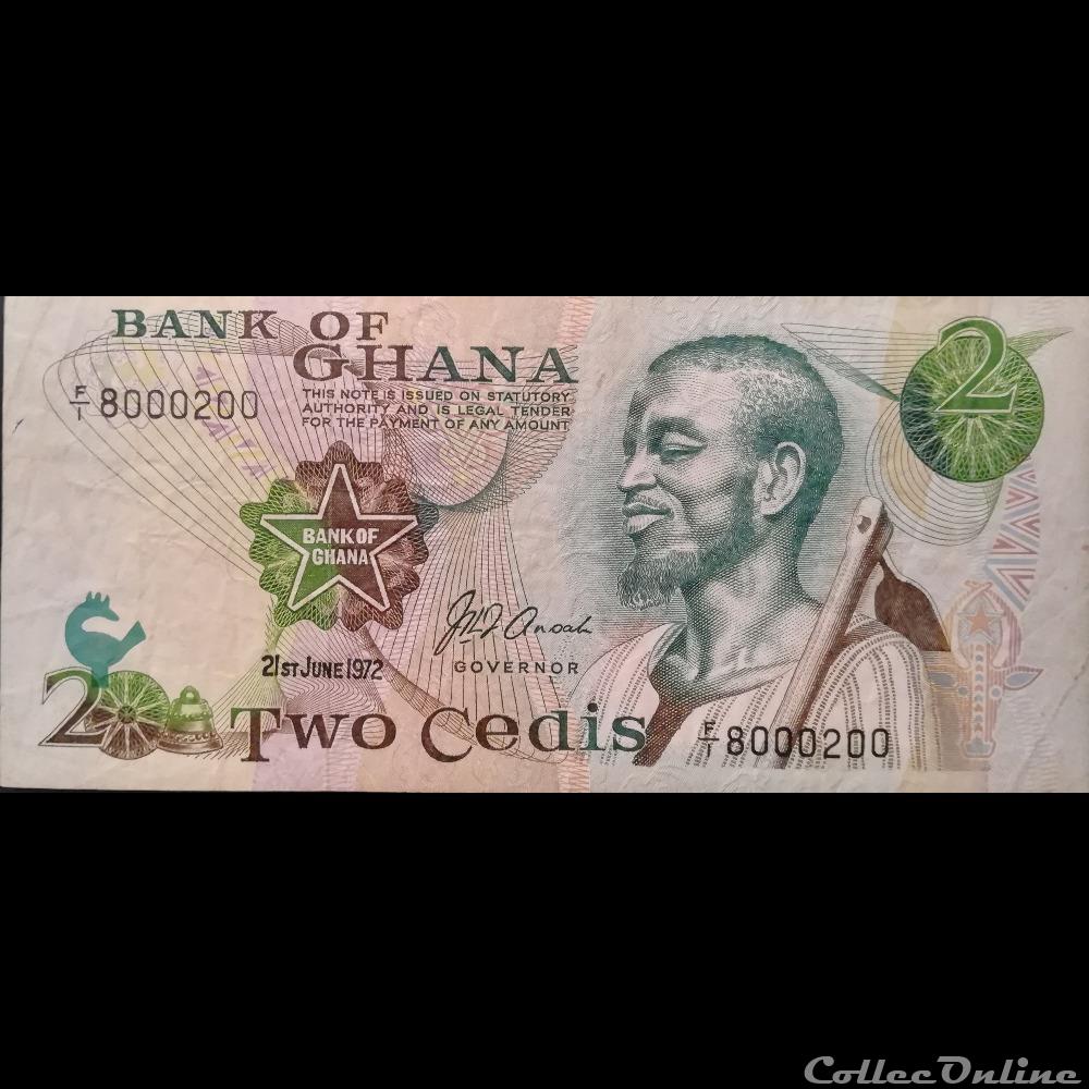 GHANA - P 14 A - 2 CEDIS - 1972 billet afrique ghana p 14 a 2 cedis 1972