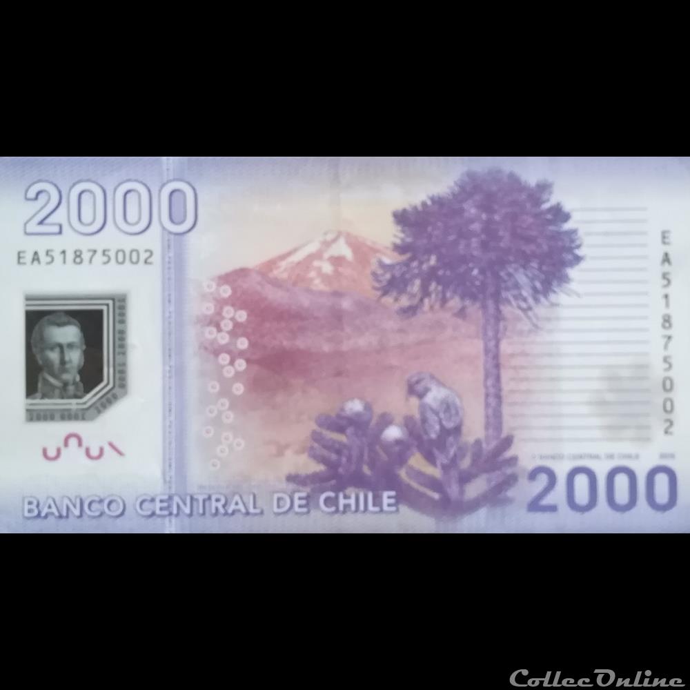 CHILI - P 162 E - 2000 PESOS - 2015 billet amerique du sud chili p 162 e 2000 pesos 2015