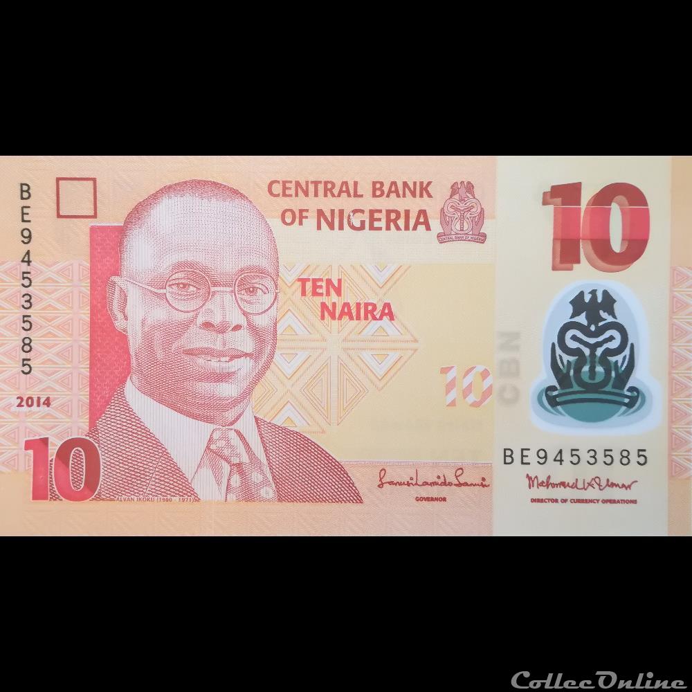 NIGERIA - P 39 E - 10 NAIRA - 2014 billet afrique nigerium nigeria p 39 e 10 naira 2014