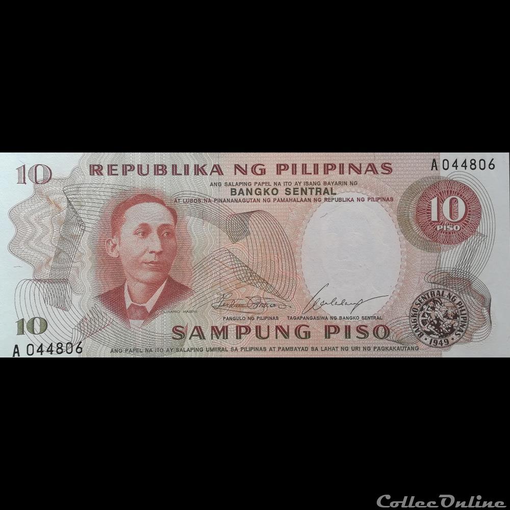 PHILIPPINES - P 144 A - 10 PISO - 1969 billet asie philippines p 144 a 10 piso 1969