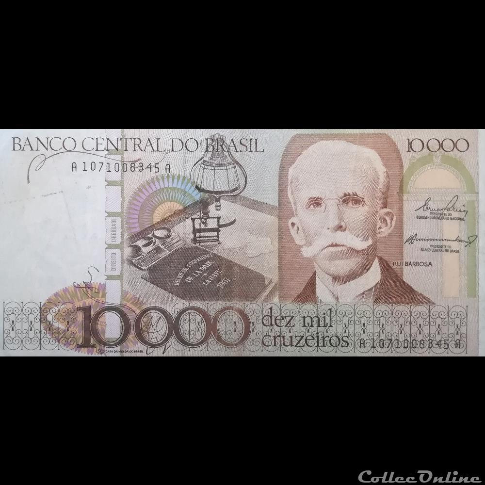 BRESIL - P 203 A - 10.000 CRUZEIROS - 1984 billet amerique du sud bresil p 203 a 10 000 cruzeiros 1984