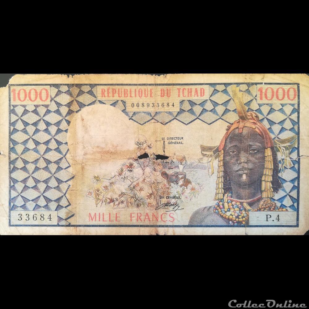 TCHAD - P 03 A - 1000 FRANCS - 1978 billet afrique tchad p 03 a 1000 francs 1978