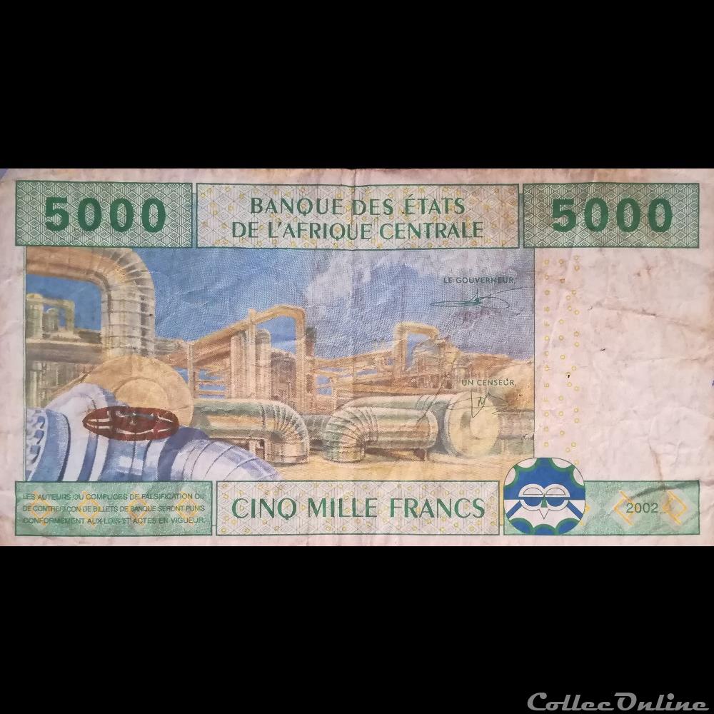 GABON - P 409A - 5000 FRANCS - 2002 billet afrique gabon p 409a 5000 francs 2002