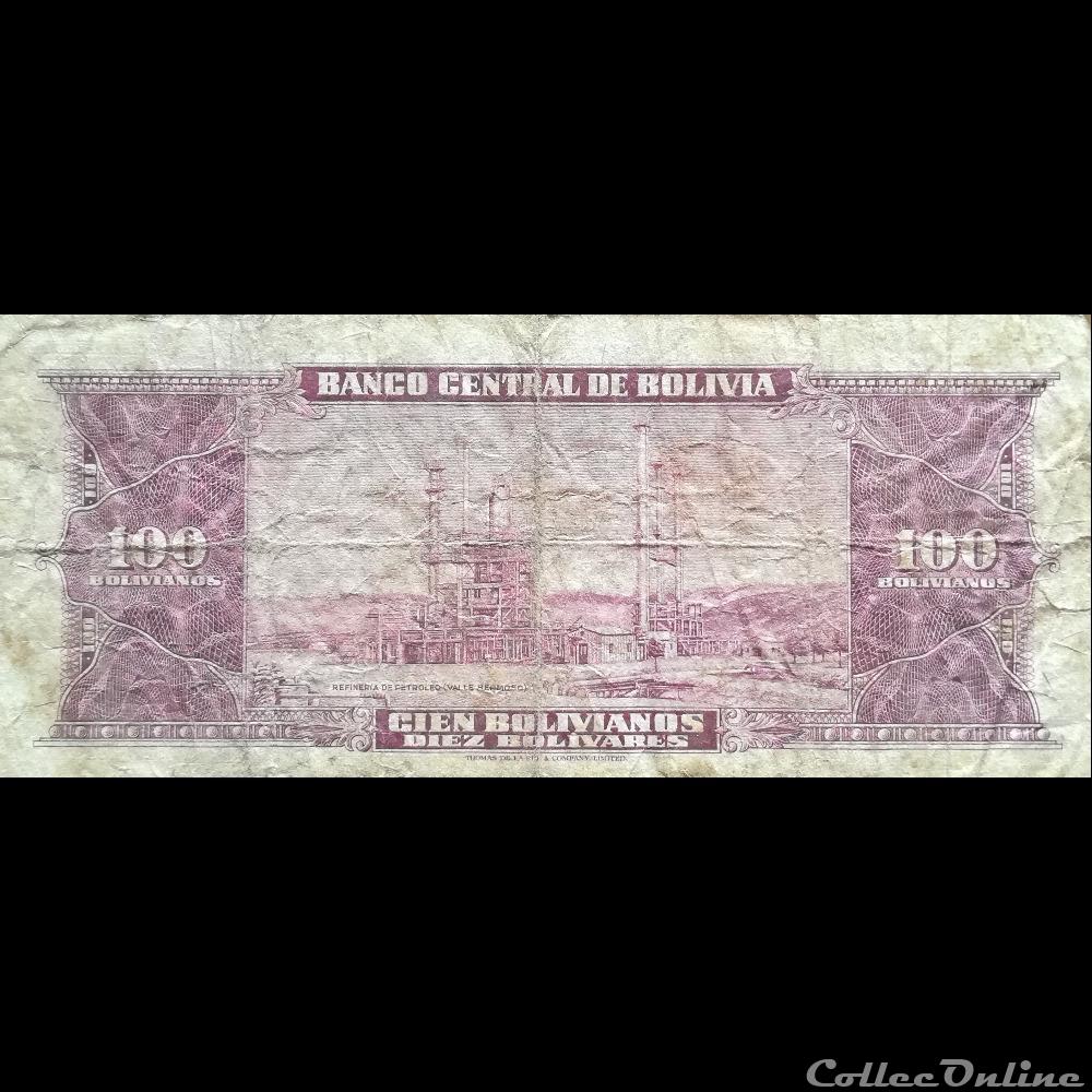 BOLIVIE - P 147 (6) - 100 BOLIVIANOS - 1945 billet amerique du sud argentine bolivie p 147 6 100 bolivianos 1945