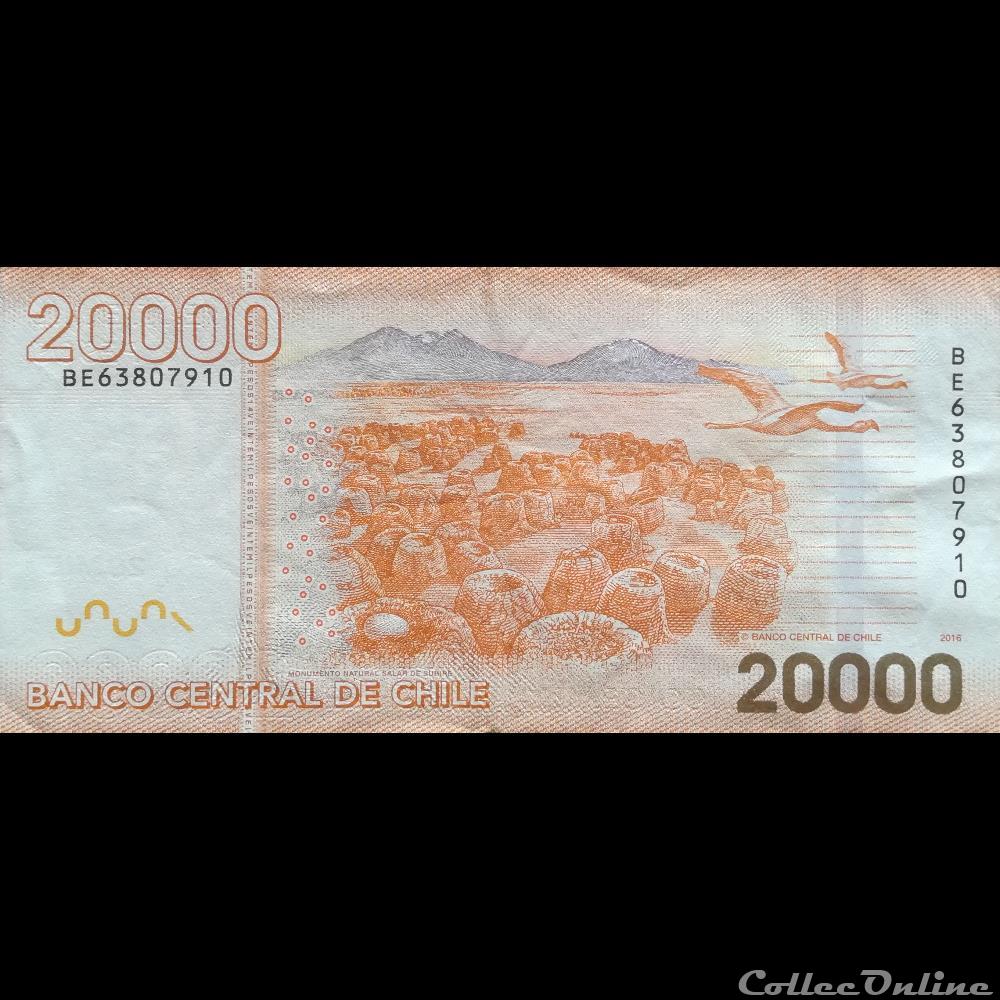 CHILI - P 165 G - 20.000 PESOS - 2016 billet amerique du sud chili p 165 g 20 000 pesos 2016