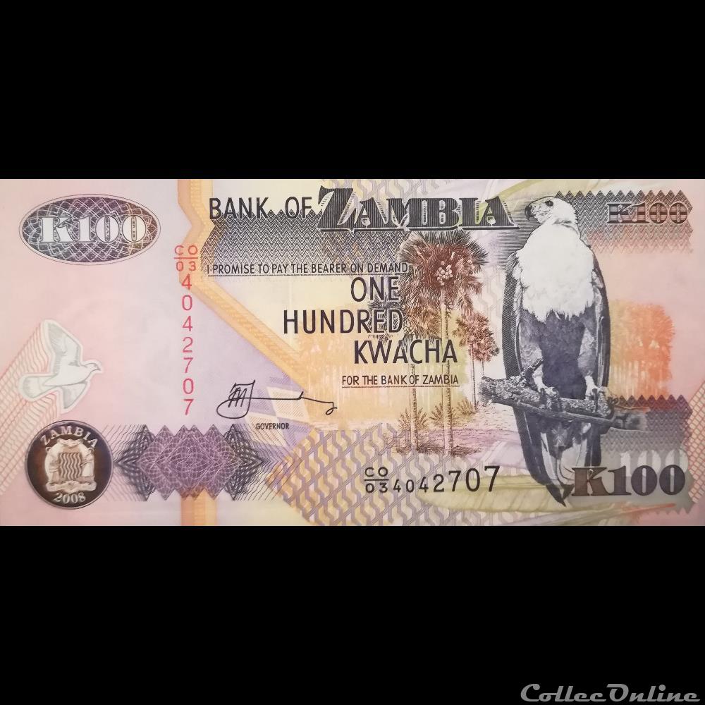 ZAMBIE - P 38 G - 100 KWACHA - 2008 billet afrique zambie p 38 g 100 kwacha 2008