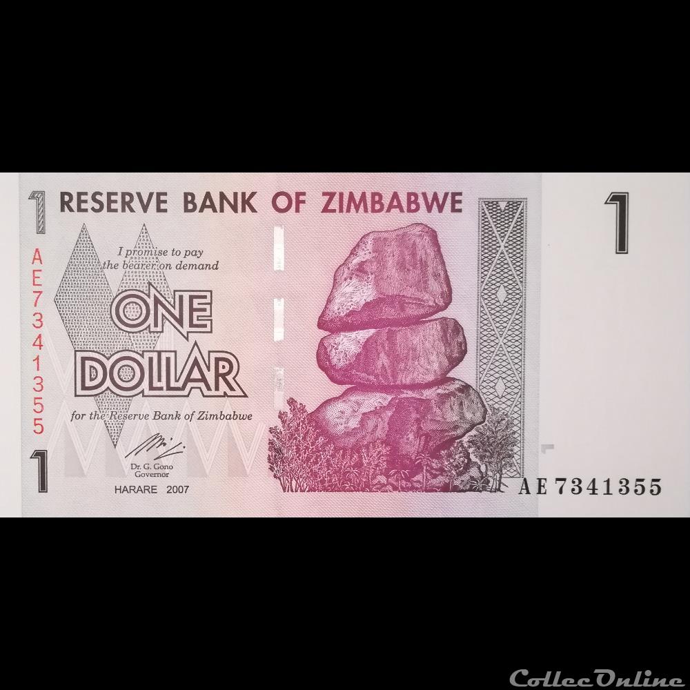 ZIMBABWE - P 65 - 1 DOLLAR - 2007 billet afrique zimbabwe p 65 1 dollar 2007