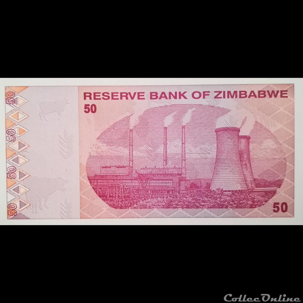 ZIMBABWE - P 96 - 50 DOLLARS - 2009 billet afrique zimbabwe p 96 50 dollars 2009