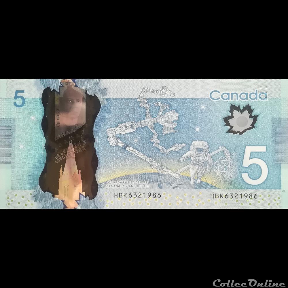 billet amerique du nord canadum canada p 106 b 5 dollars 2013