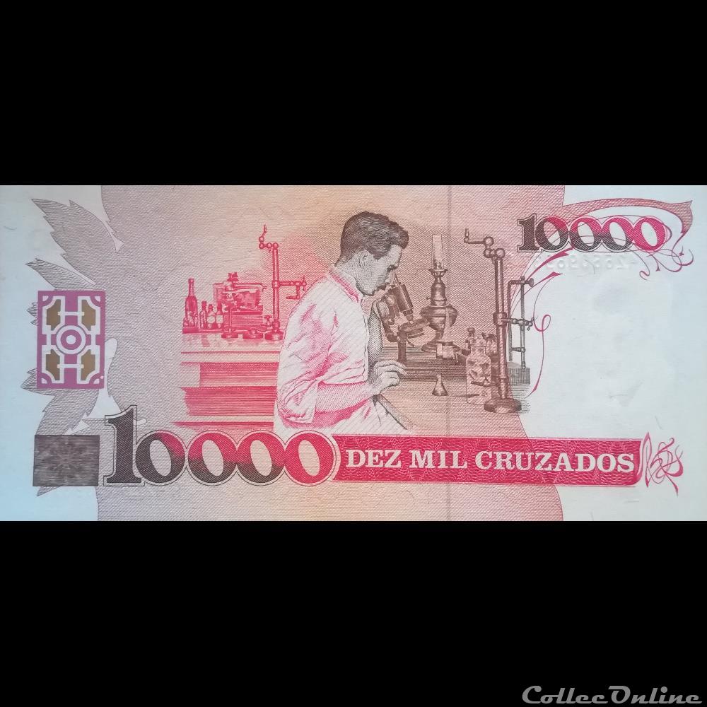 BRESIL - P 218 B - 10 CRUZADOS NOVOS - 1990 billet amerique du sud bresil p 218 b 10 cruzados novos 1990