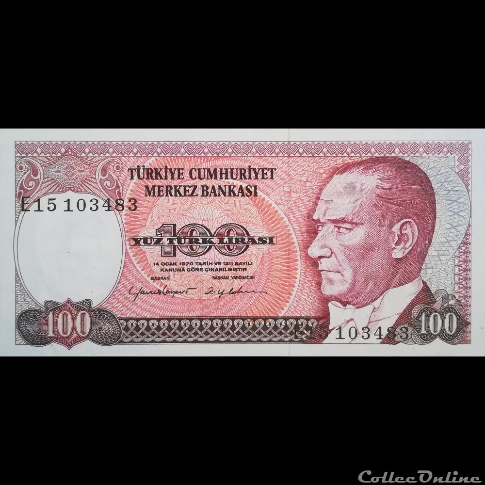 billet asie turquie p 194 a 100 lira 1984