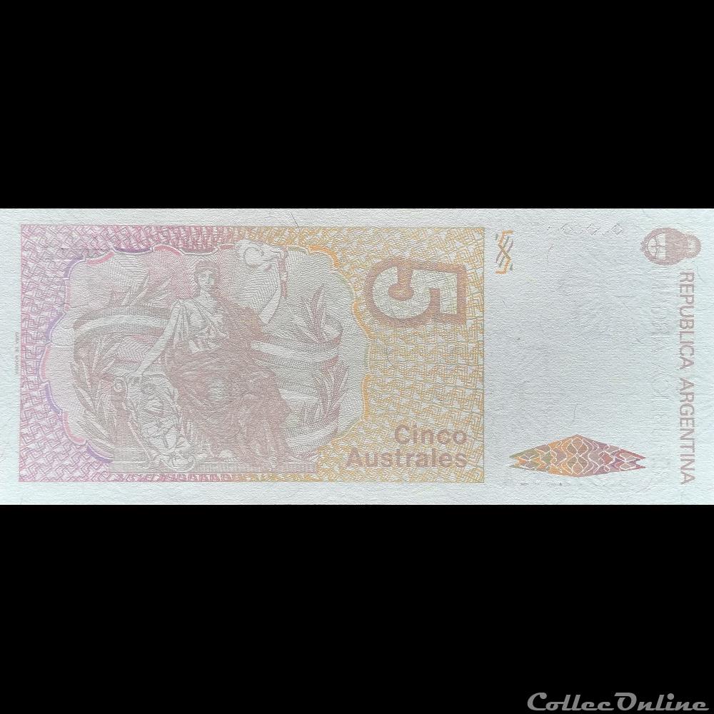 ARGENTINE - P 324 B - 5 AUSTRALES - 1989 billet amerique du sud argentine p 324 b 5 australes 1989