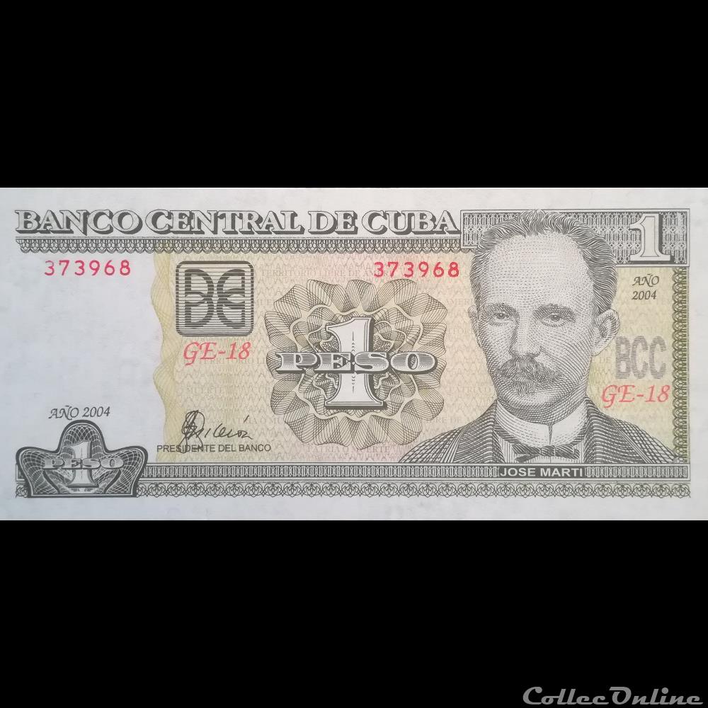 CUBA - P 121 D - 1 PESO - 2004 billet amerique du nord cuba p 121 d 1 peso 2004