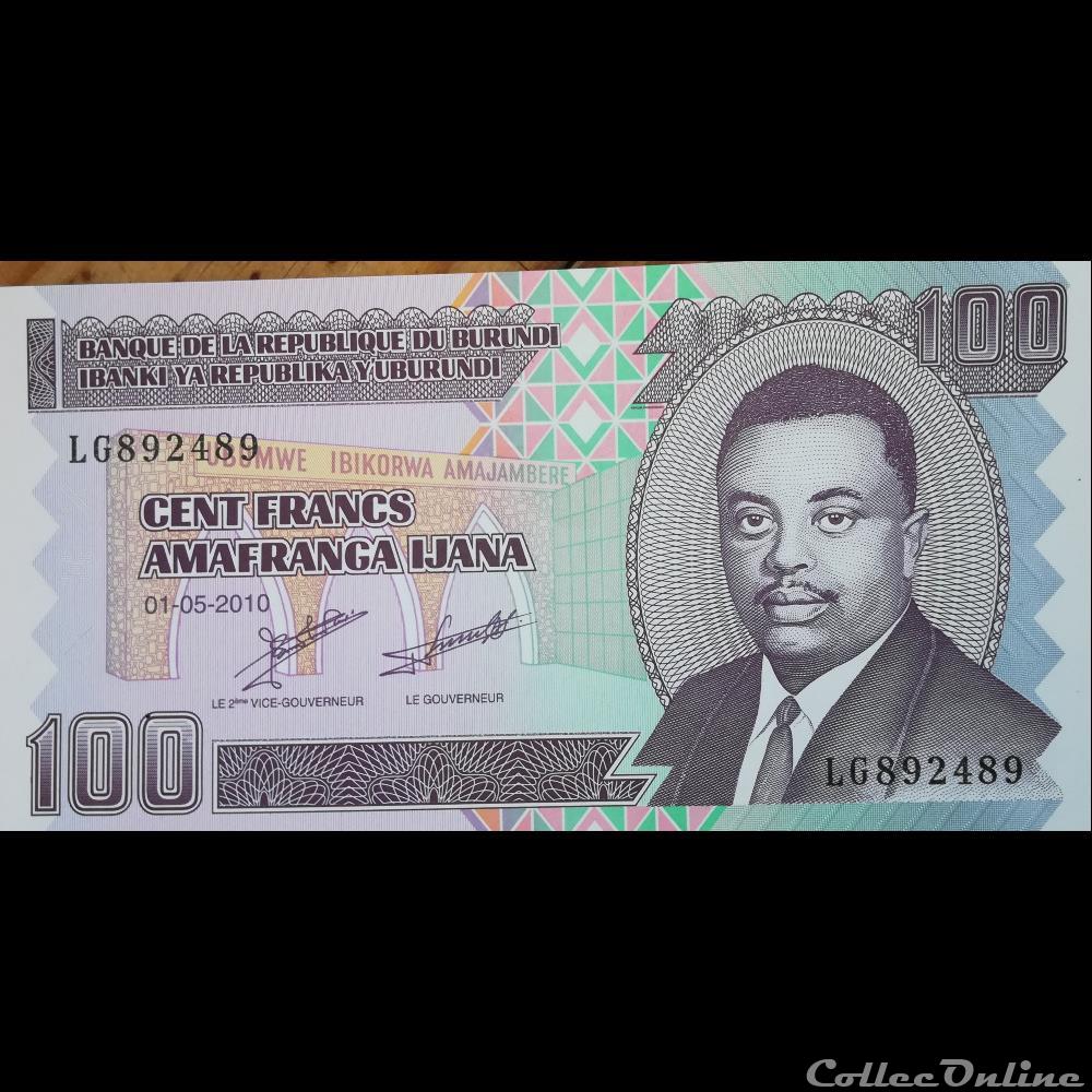 billet afrique burundi p 44 a 100 francs 2010