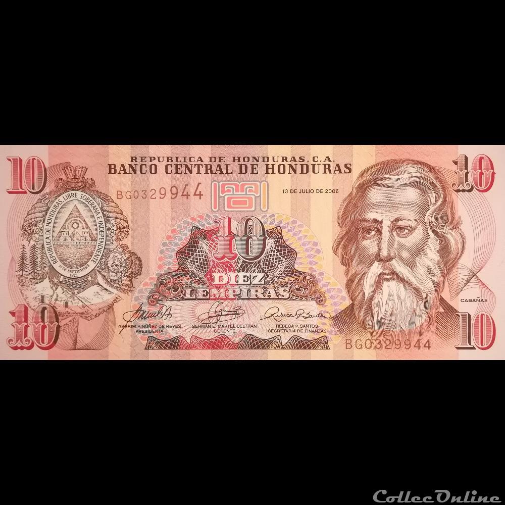 HONDURAS - P 086 D - 10 LEMPIRAS - 2006 billet amerique nord honduras p 086 d 10 lempiras 2006