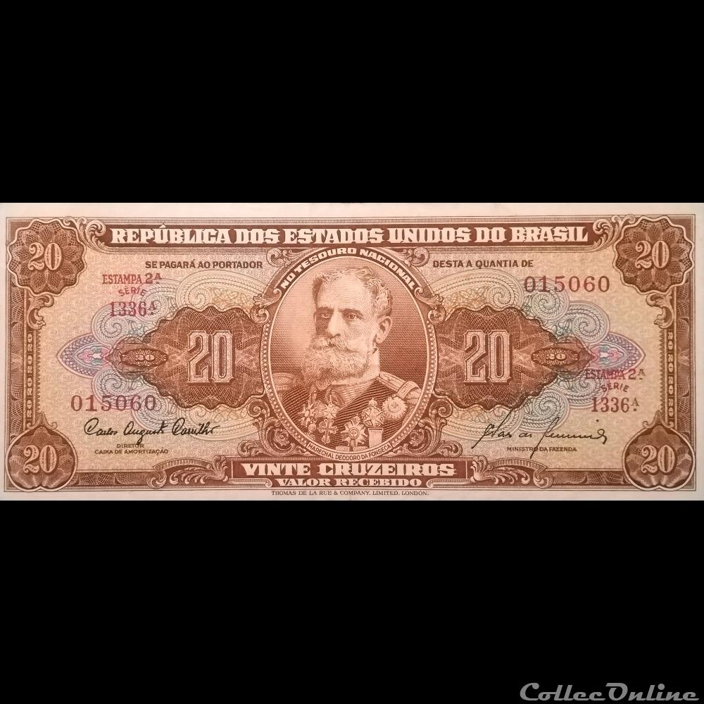 BRESIL - P 160 D - 20 CRUZEIROS - 1961 billet amerique du sud bresil p 160 d 20 cruzeiros 1961