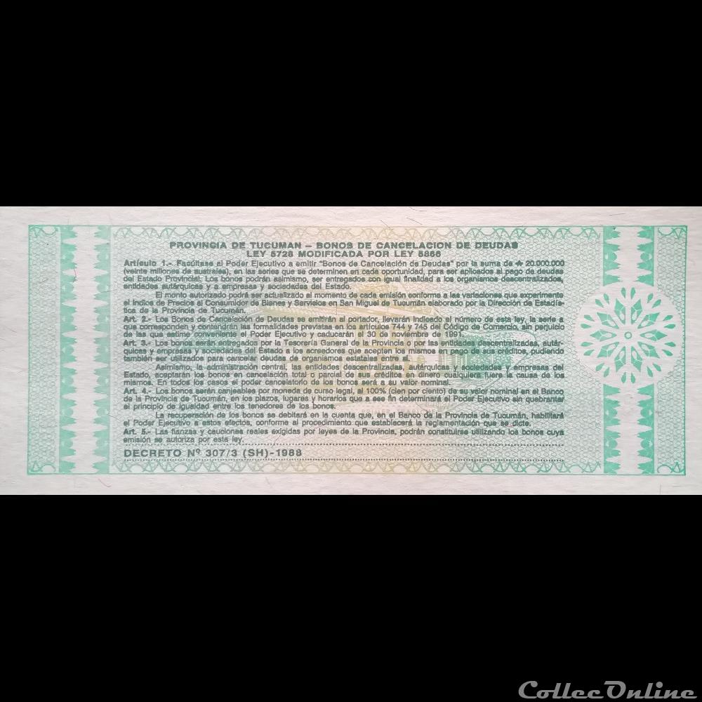 ARGENTINE - P S 2711 B (1) - 1 AUSTRAL - 1988 billet amerique du sud argentine p s 2711 b 1 1 austral 1988