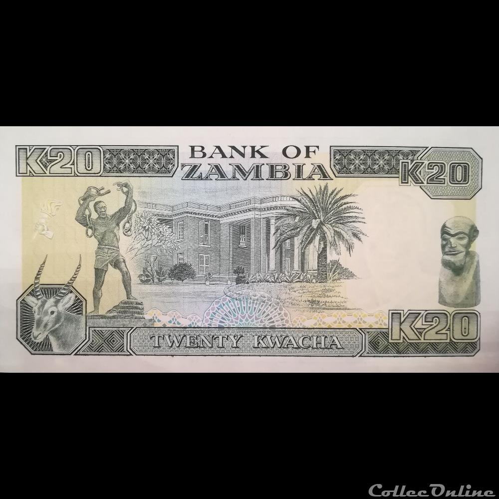 ZAMBIE - P 32 B - 20 KWACHA - 1991 billet afrique zambie p 32 b 20 kwacha 1991