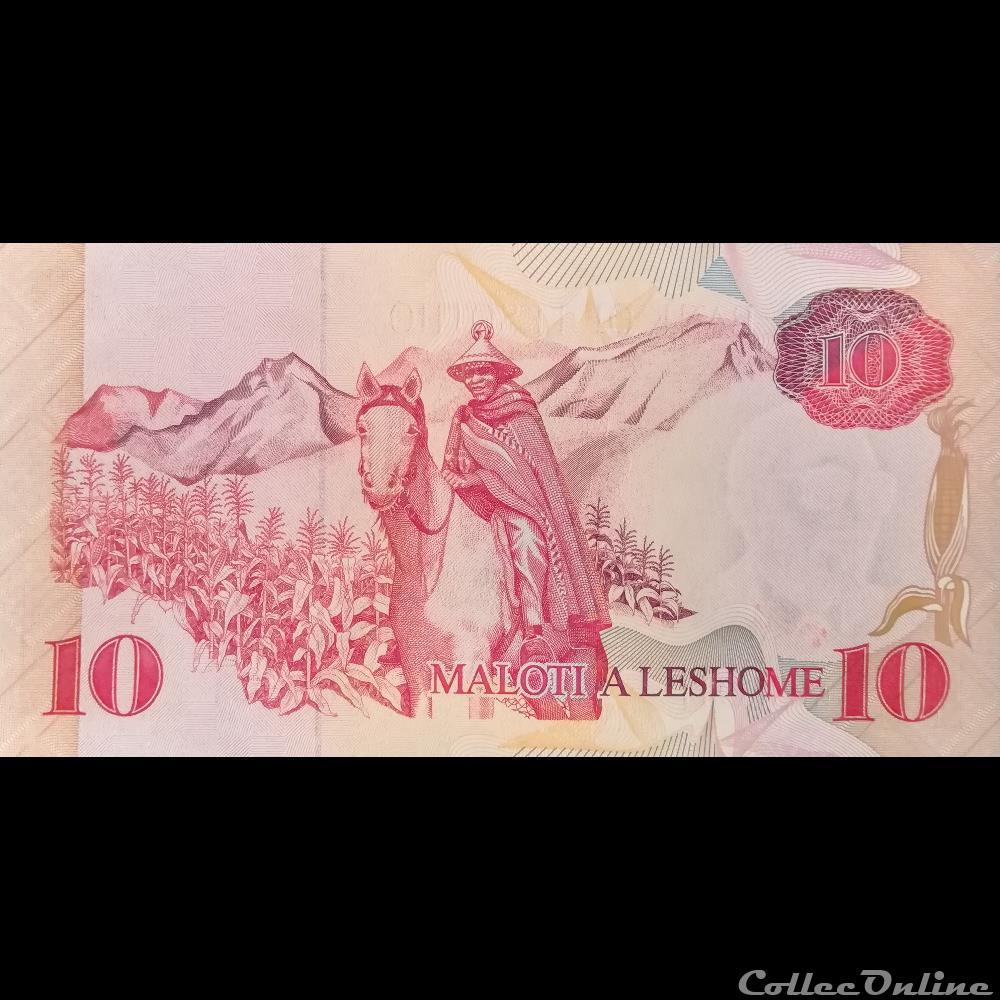LESOTHO - P 11 - 10 MALOTI - 1990 billet afrique lesotho p 11 10 maloti 1990