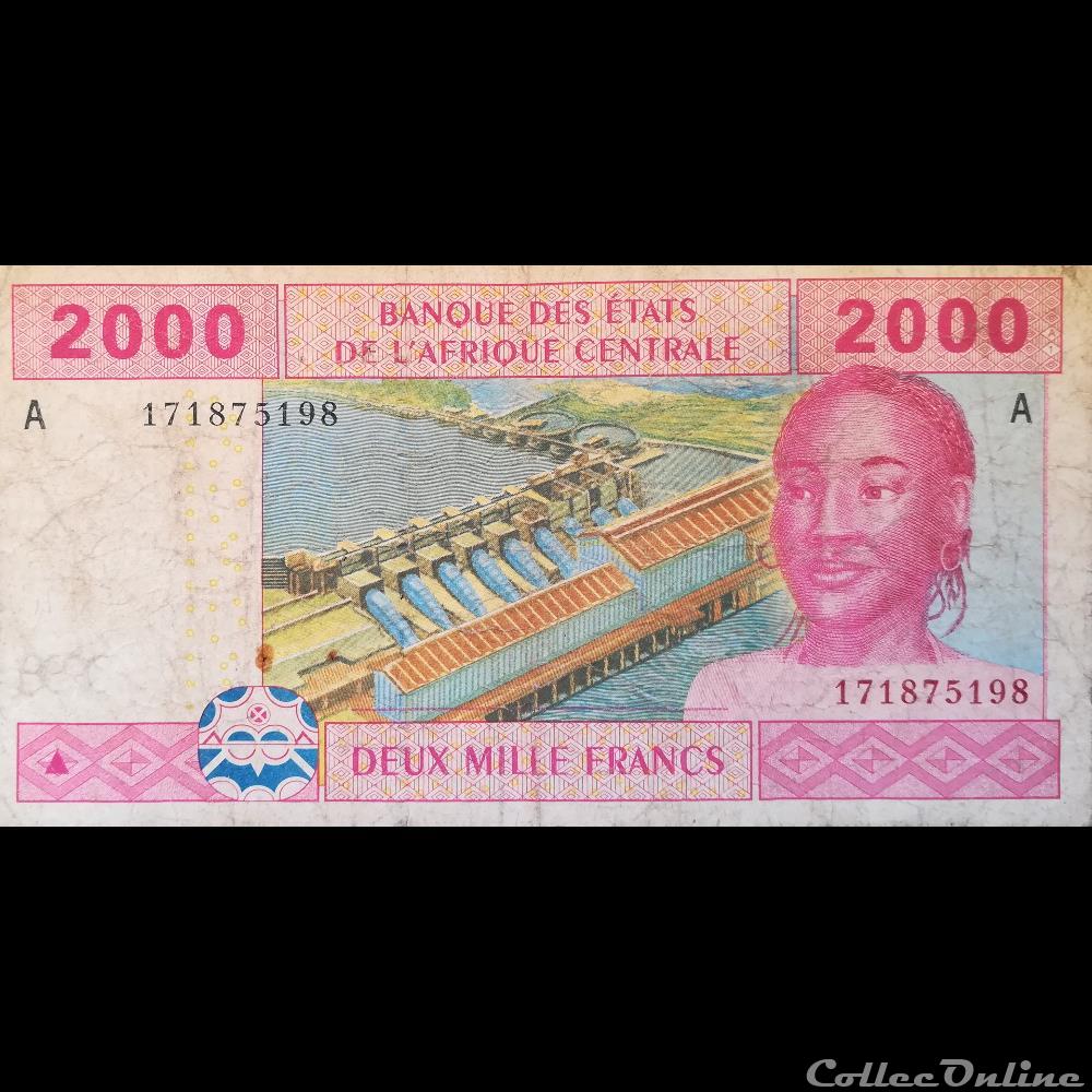 GABON - P 408A - 2000 FRANCS - 2002 billet afrique gabon p 408a 2000 francs 2002