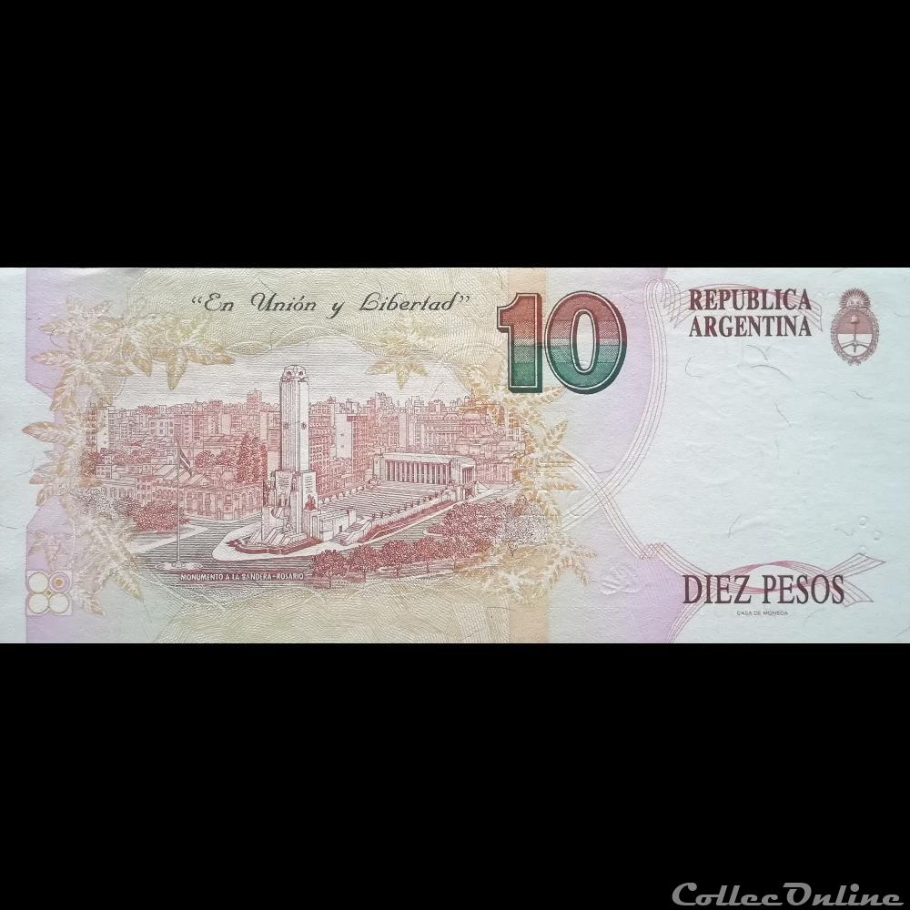ARGENTINE - P 342 A - 10 PESOS - 1992 billet amerique du sud argentine p 342 a 10 pesos 1992