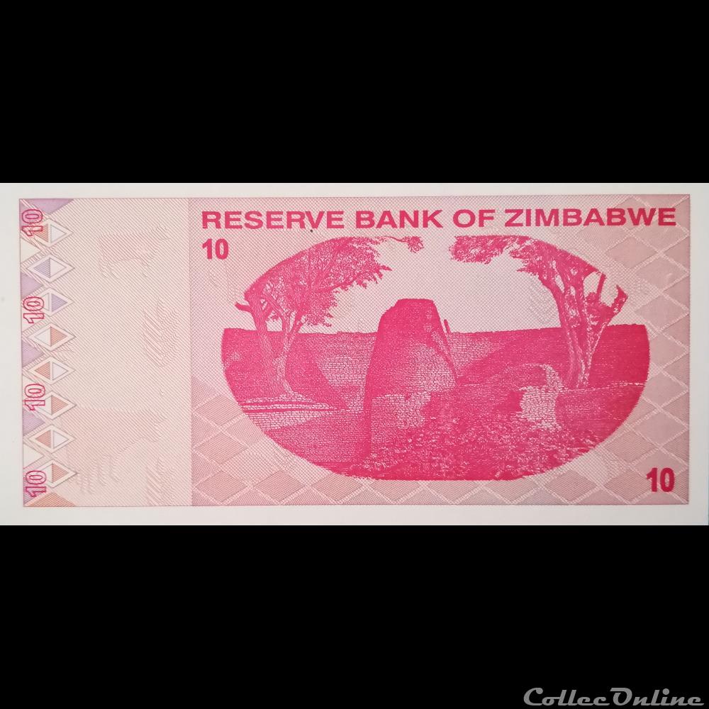 ZIMBABWE - P 94 - 10 DOLLARS - 2009 billet afrique zimbabwe p 94 10 dollars 2009