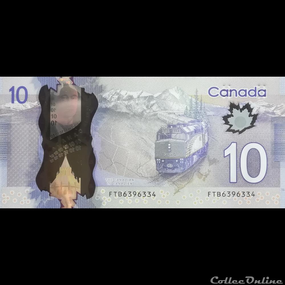billet amerique du nord canadum canada p 107 a 10 dollars 2013